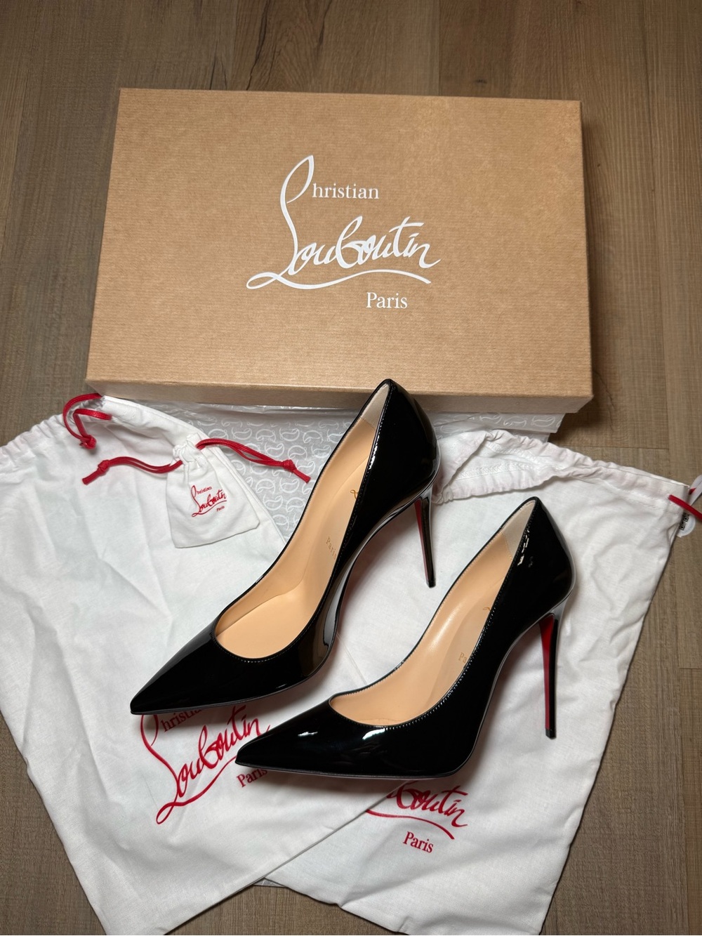 Women’s Christian Louboutin So Kate 100 Black Patent Calf Leather Pumps - EU 39